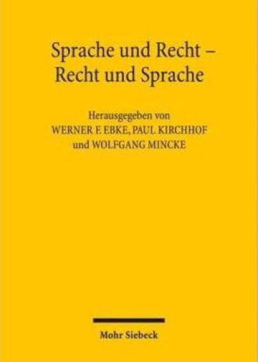 Buch Sprache und Recht - Recht und Sprache
